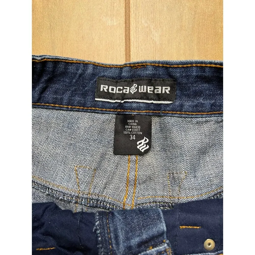 Vintage Rocawear baggy jeans Men Sz 33x31 embroidered pockets R99 Y2K Loose - Picture 4 of 13